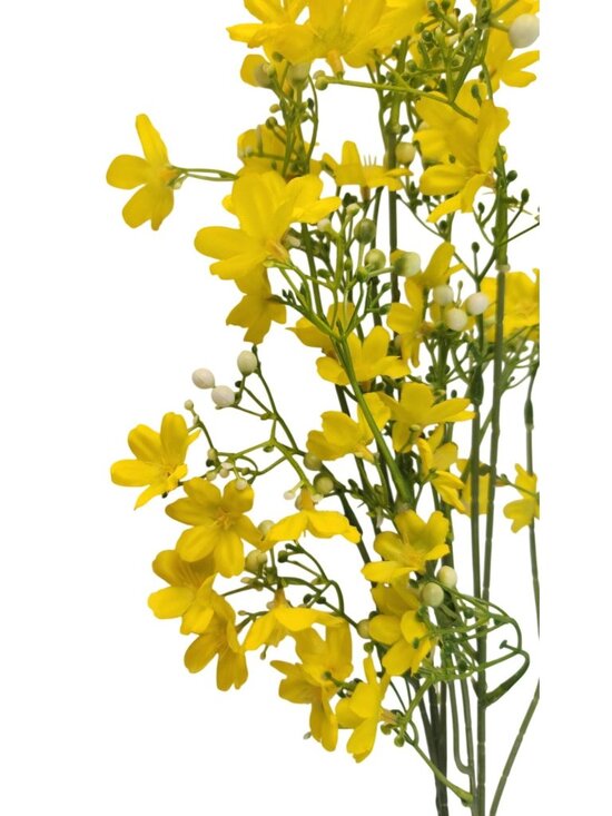 Buttercup Yellow Dogwood Stems Faux Wax Flower Yellow Floral Spring Decor 24 Inc - Picture 10 of 13